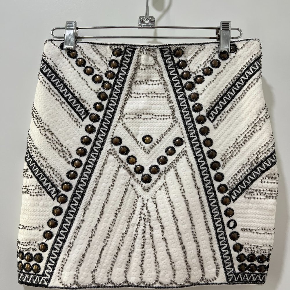 Gianni Binni Boho embellished beaded festival mini skirt